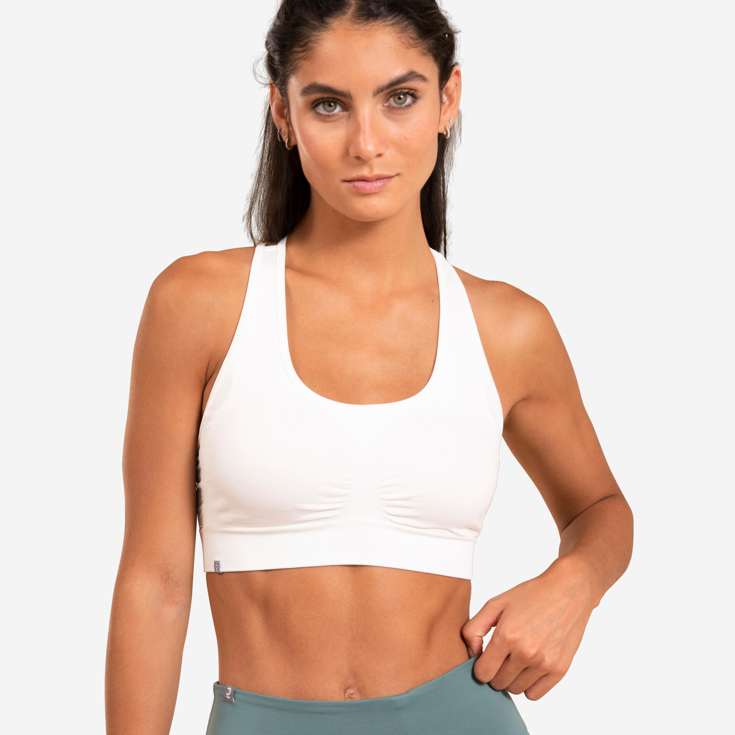 Sujetador deportivo blanco decathlon deals